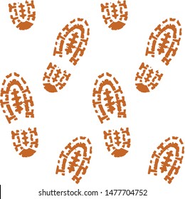 Human foot print isolated with white background