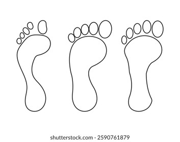 human foot print set outline