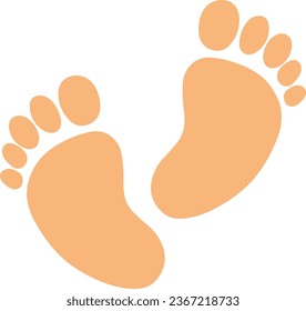 Human foot print, vector art illustarion.