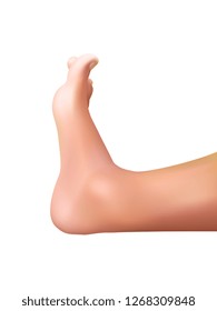 Human Foot, Realistic Vector Illustration