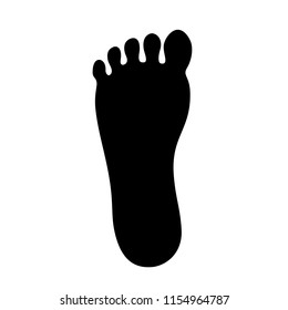 Human foot silhouette icon isolated on white background