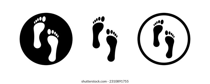 Human foot step different vector icon. Footprint barefoot and footwear illustration.