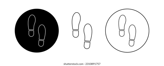 Human foot step different vector icon. Footprint barefoot and footwear illustration.