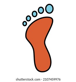 Human foot step footprint with blue and orange color vector design symbol illustration