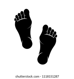 Human foot vector icon isolated on white background. 