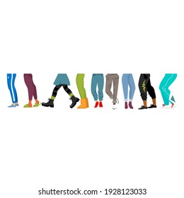 the human foot. vector image of human legs in everyday clothes