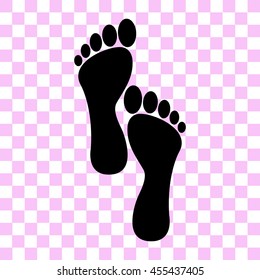 human footpeints vector icon - black illustration