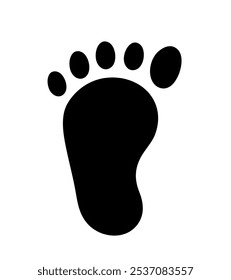 Human footprint. Bare foot print. Vector clipart.