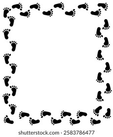 Human footprint. Bare foot print. Vector clipart.