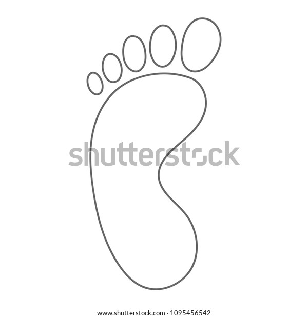 Human Footprint Barefoot Left Foot Outline Stock Vector Royalty Free