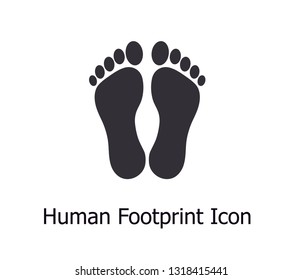 Human footprint black icon vector 