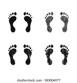 Human footprint collection. Vector illustration.