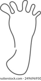 Doodle-Vektorgrafik des menschlichen Fußabdrucks