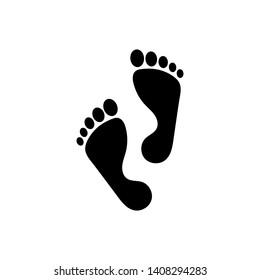 Human footprint flat icon vector illustration.