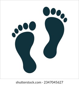 human footprint flat logo icon vector illustration modern design isolated on white background
