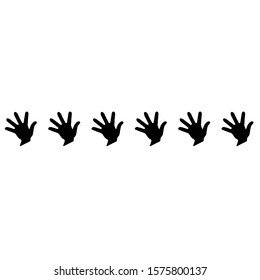 
Human footprint of a hand. Icon.Vector