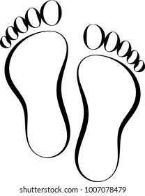 Human Footprint Icon, Foot Imprint Vector Art Illustration