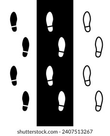 Human footprint icon. Footprints of a man in shoes. The footprints of a person who has passed by.
