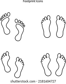 human footprint icon isolated on white background. footprint symbol. barefoot step mark sign.