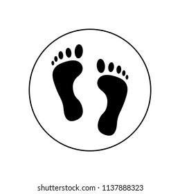 Human footprint icon, logo