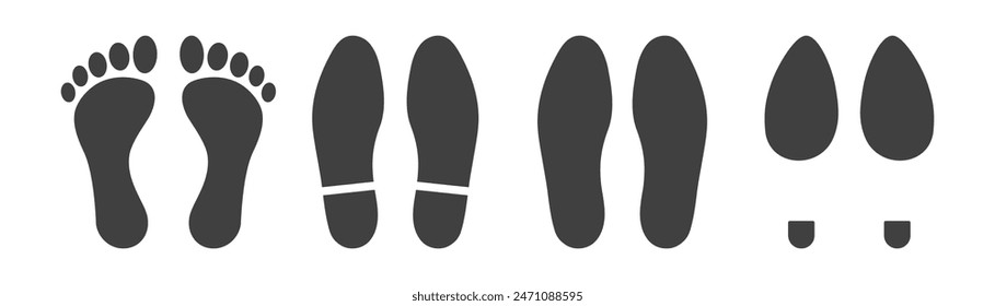 human footprint icon on white background.