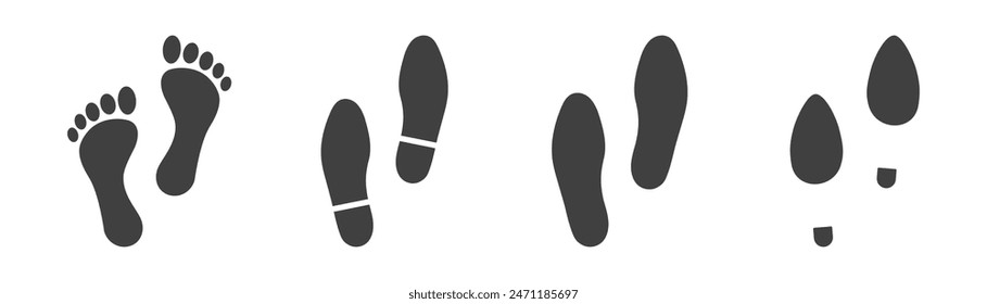 human footprint icon on white background.