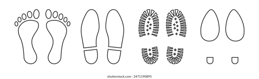Human Footprint Symbol auf weißem Hintergrund.