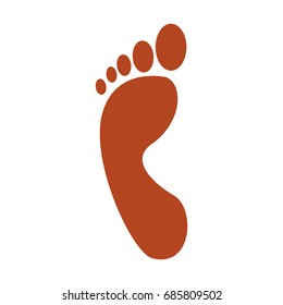 Human footprint icon on white background. Vector illustration