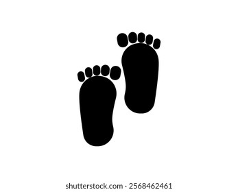 human footprint icon, simple flat style, vector illustration symbol sign logo template pictogram, for ui or ux isolated on white for mobile app, editable	
