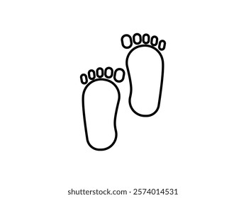 human footprint icon, simple flat style, vector illustration symbol sign logo template pictogram, for ui or ux isolated on white for mobile app, editable	