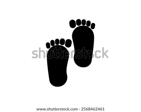 human footprint icon, simple flat style, vector illustration symbol sign logo template pictogram, for ui or ux isolated on white for mobile app, editable	