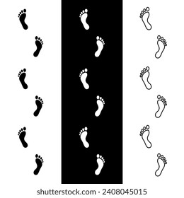Human footprint icon. Traces of a barefoot man. The footprint of a person who has passed by.