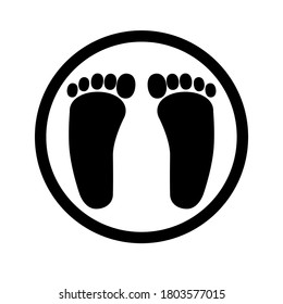 Human footprint icon. Vector illustration.