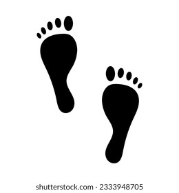 Symbol für menschliche Fußabdrücke. Vektorgrafik. Stockbild.