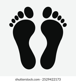 Human footprint icon. Vector illustration. Footprint silhouette. Human Foot Step Icon.