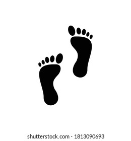 Human footprint icon vector symbol isolated illustration white background