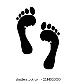 Human footprint icon vector symbol isolated illustration white background