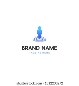 Human Footprint Location Abstract Creative Modern Business Technology Logo