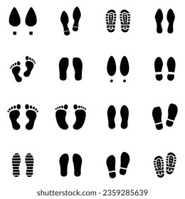 Human footprint set icon white background design.