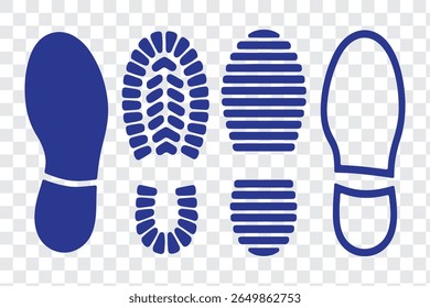 Human footprint shoe print icon and silhouette graphic resourse elements vector design barefoot