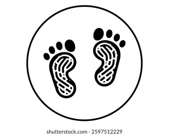 Human footprint silhouette isolated on white background. Footprint icon vector illustration design.