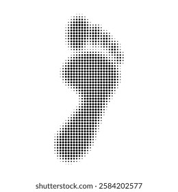 human footprint, human trace, pop art style, halftone dot pattern isolated on transparent