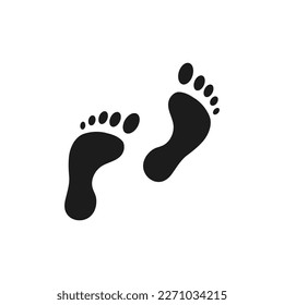 Human footprint. Two man footprints isolated on white background.Vector