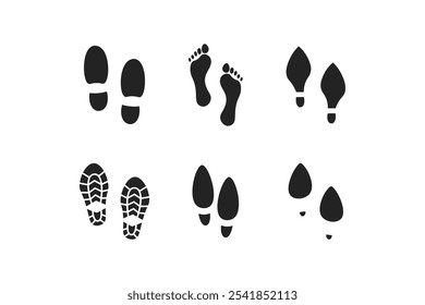 human footprint vector, footprints, shoes and toe shoes