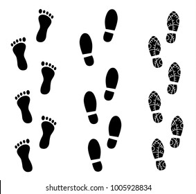 human footprint vector on white background