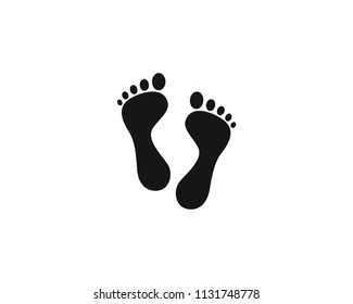 Human footprint web icons set isolated on white background, top view
