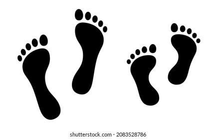Human footprints and Baby footprints. Baby feet icon - stock vector.