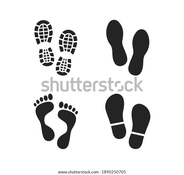 Human Footprints Bare Foot Prints Shoe Stock Vector (royalty Free 