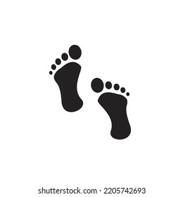 human footprints barefoot complete right left black