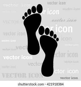 human footprints black vector icon